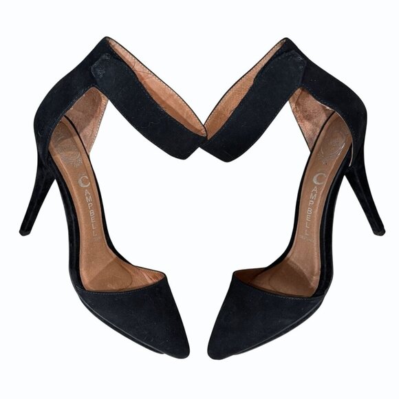 Jeffrey Campbell Solitaire Black Suede Pumps Womens Size 8 Ankle Strap Stiletto - Picture 3 of 11